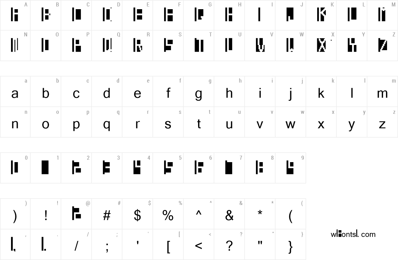 Reverse Block Font