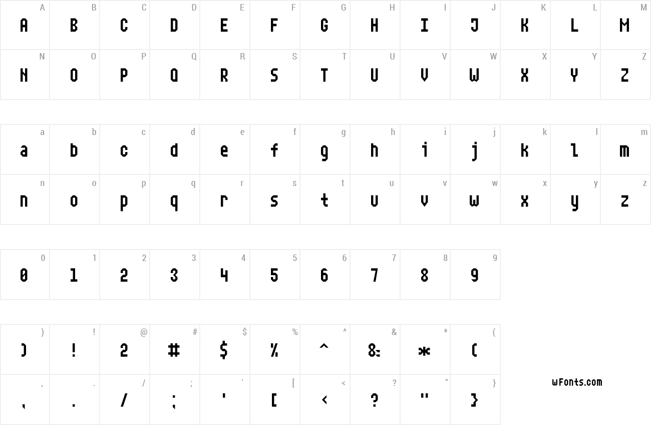 Narrow Rectangle 7 Font
