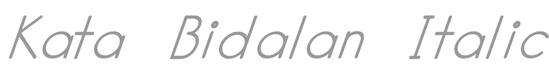 Kata Bidalan Italic Bold