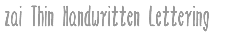 zai Thin Handwritten Lettering