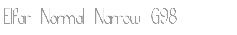 Elfar Normal Narrow G98