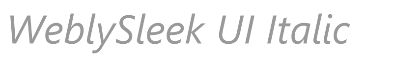 WeblySleek UI Italic