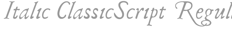 Italic ClassicScript Regular
