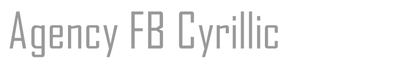 Agency FB Cyrillic